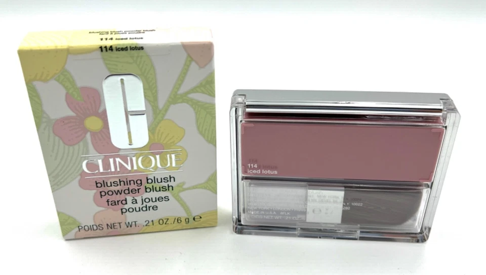 New in Box! Clinique Blushing Blush Powder Blush ~ 114 Iced Lotus ~ Full Size - Image 2 of 2