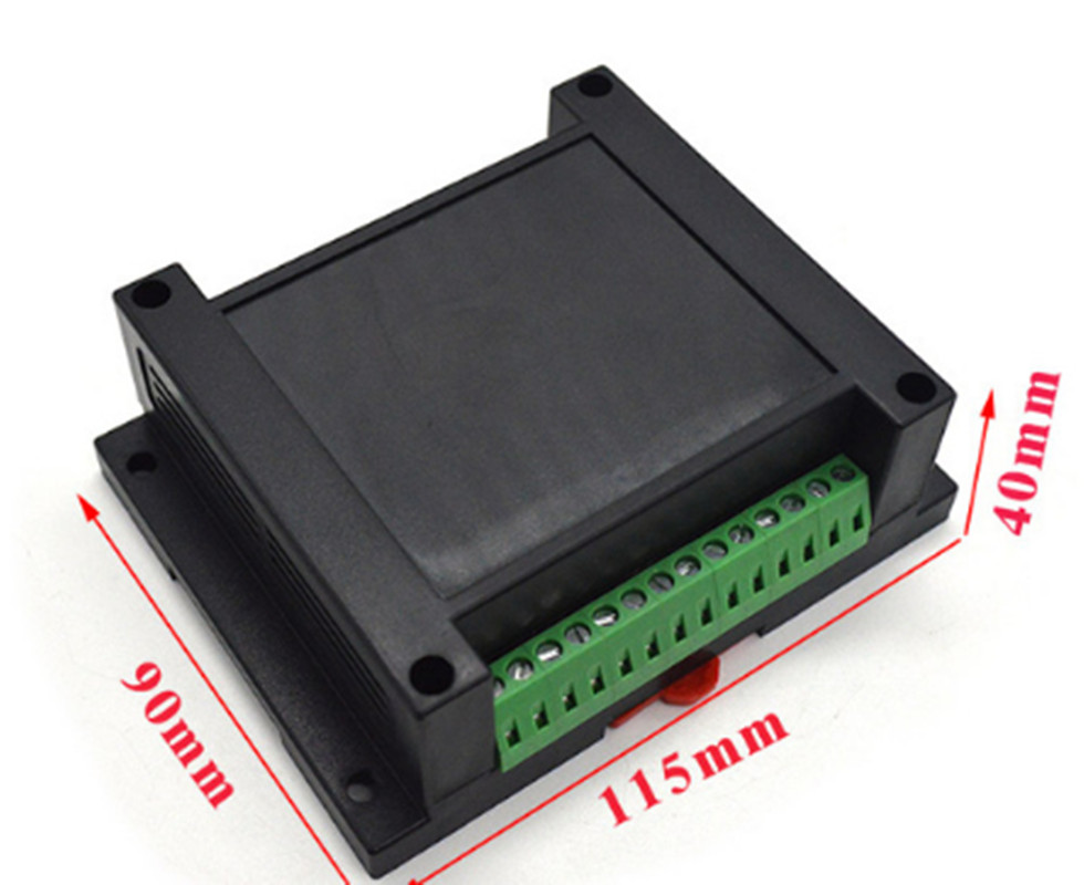 10pcs 115*90*40mm black wall enclosure din rail box PLC instrument box