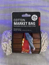 Cotton Market Bag Kikkerland Holds 22 lbs Ecofriendly great Stocking Stuffer!!!