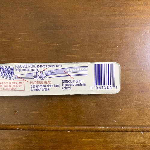 Neu Vintage Aquafresh Flex Direct mittlere Borsten 7 blaugrüne Zahnbürste 1997 - Bild 6 von 8