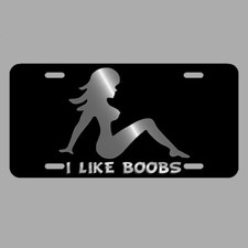 I Like Boobs License Plate Tag Car Metal Man Cave Novelty Funny Lct003