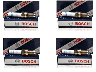 4x BOSCH 0241145523 Y5KPP332 Zündkerze DOUBLE PLATINUM AUDI SEAT SKODA VW
