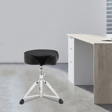 Drum Throne Thick Padded Seat Drummers Stool Guitar Chair w/ Height Adjust Black