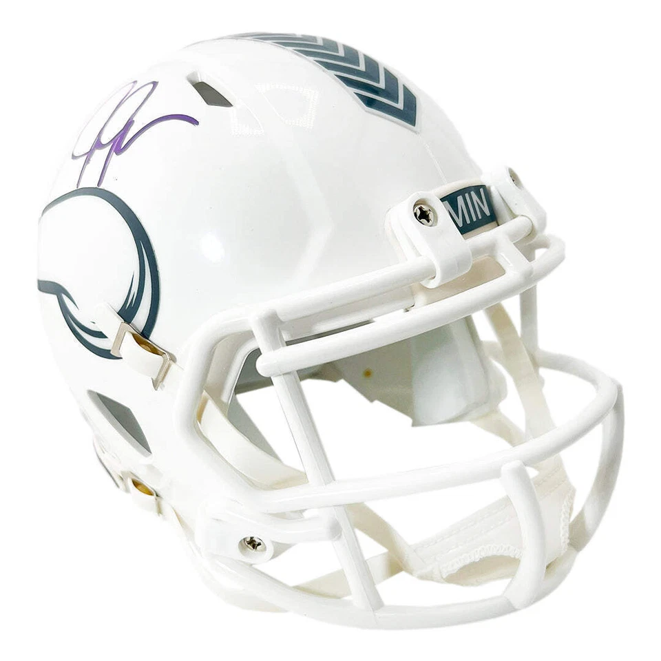 Justin Jefferson Signed Purple Ink Minnesota Vikings Salute to Service 2024 Mini — 第 3/3 张图片