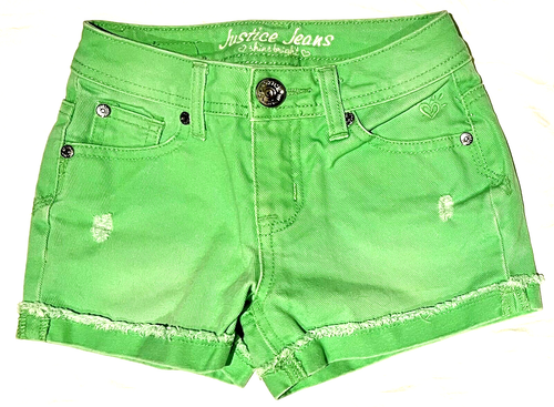 Justice Neon Green Factory Distressed 