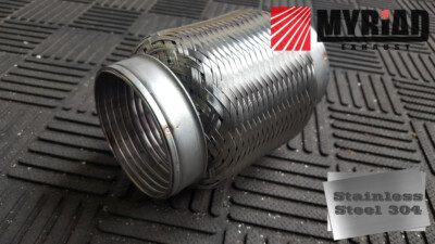 150mm x 80mm Exhaust Flexi Set 100% Stainless Repair Section Suit M140 BMW