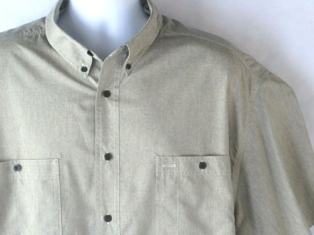Roundtree & Yorke Mens 3XB Shirt Solid Tan Vented Polyester Short Sleeve 3XLB | eBay