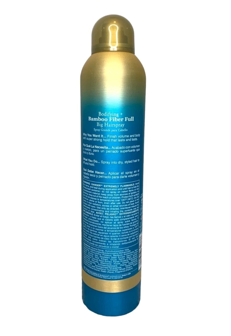 OGX Bodifying + Bamboo Fiber Full BIG HAIR SPRAY 8 Ounce New
