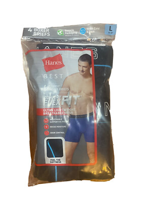 NWT Hanes 4 Pack Tagless Boxer Breifs Size XLARGE
