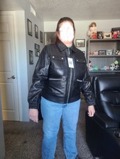 Brand New Ladies Leather Custom Bomber/biker Jacket