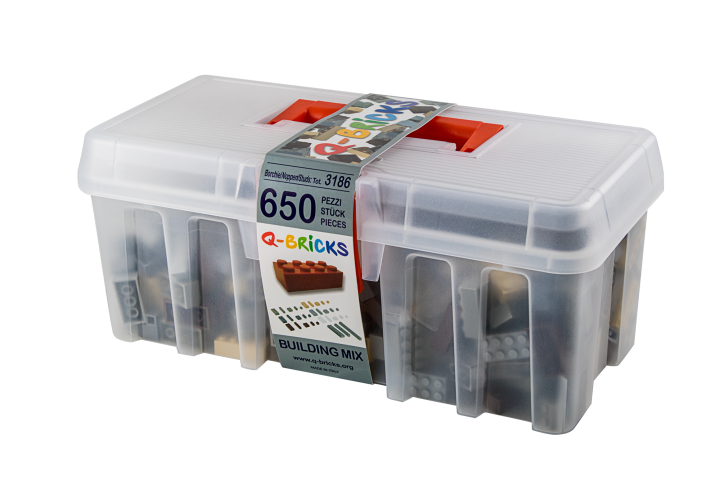 Q-BRICKS 3186 VALIGETTA 650Pz  BUILDING MIX / Maxi Case
