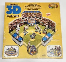 Build a 3D Baseball BallPark Jigsaw Puzzle  Vintage 1994 Sealed Complete - Ceaco
