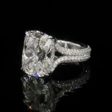2.90Ct White Cushion Cut CZ Engagement Ring In Solid 925 Sterling Silver