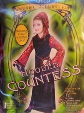 Girls Hooded Countess Halloween Renaissance Costume Size 8-10