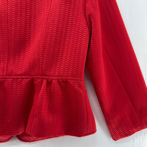 ALEX MARIE Red Blazer Jacket WOMENS 4 4P Peplum Ruffle Hem Tailored Lined Suit - Picture 8 of 10
