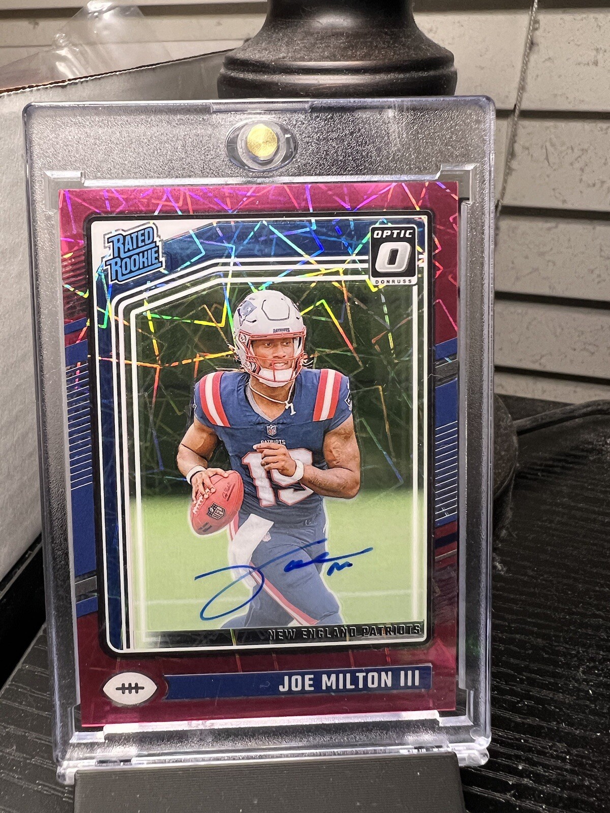 2024 Donruss Optic Joe Milton III Rated Rookie RPS Auto Pink Velocity #/50