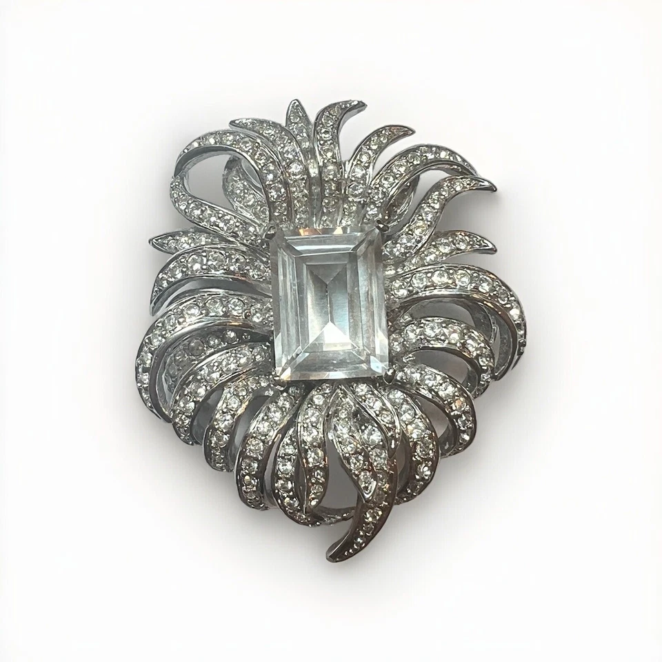 Vintage Ciro Of Bond St Art Deco Revival Feather Style Statement Large Brooch