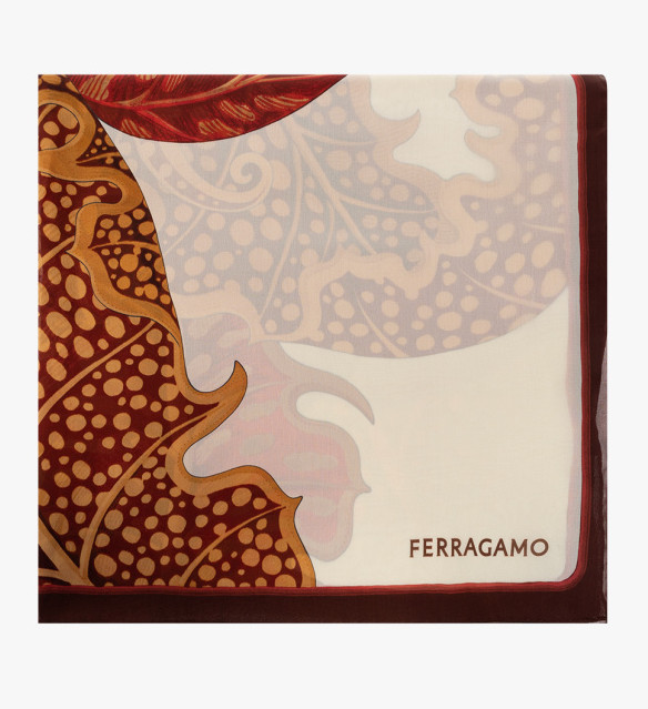Новая Ш теги Сальваторе Феррагамо многоцветная листва печати шелковый платок шарф 67590₽