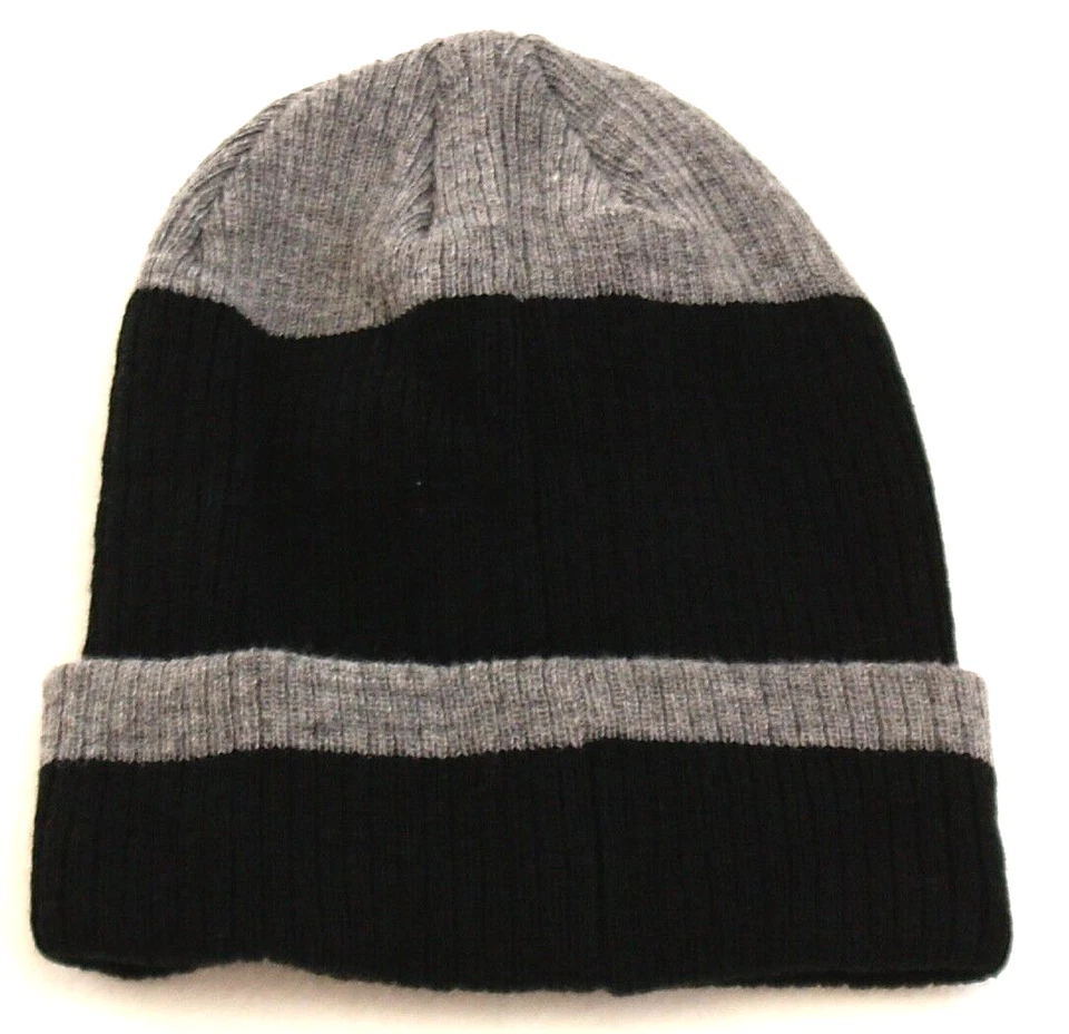 Chaos Black & Gray Knit Cuff Beanie Skull Cap Men's One Size NWT - Изображение 2 из 2