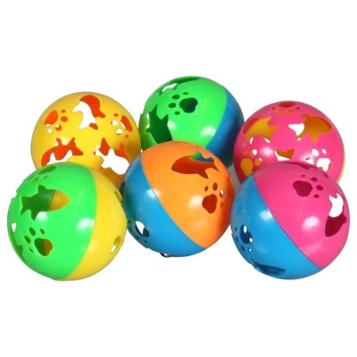 Greenbrier Kennel Club Cat Toy Balls with Bell 6-Pack