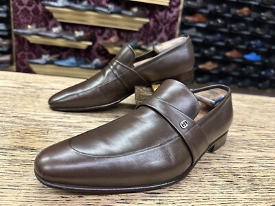 Leather Loafers Gucci Mens Sandals Sale $825 Mens Brown Gucci Leather GG  Loafers Sz G US Made In ITALY