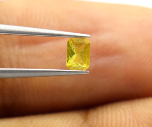 0,14 quilates zafiro amarillo natural suelto octágono sin calefacción tamaño pequeño gema 4x2 mm - Imagen 3 de 7
