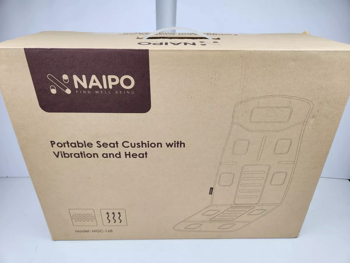 NAIPO Black Portable Seat Cushion With Vibraton And Heat Model MGC-168