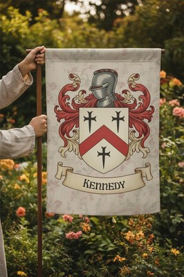 Personalized Family Crest Garden Flag Custom Coat of Arms Surname Decor