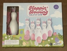 ECCOLO Toys Wooden HOPPIN' BUNNY BOWLING Tabletop Game Kids 6 Pins And Ball NEW