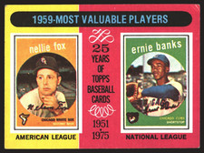 1975 Topps #197 1959 MVPs (Nellie Fox / Ernie Banks) VG