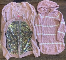 READ Girls Size 5/6 Pink Fall Winter Clothing Lot Sweaters Sequin Jacket