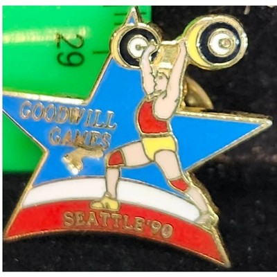 Vintage 1990 Seattle Goodwill Games Weightlifting Official Pin Sport Series
