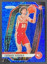 Zaccharie Risacher 2024-25 Panini Prizm Blue Sparkle Base /144 #265
