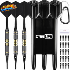 Darts Plastic Tip Professional Soft Tip Darts Set 18 Grams with Carry Case