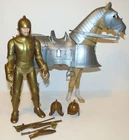 1960s Marx Sir GORDON GOLD Knight w/ Armored Horse & Weapons! Great Shape!