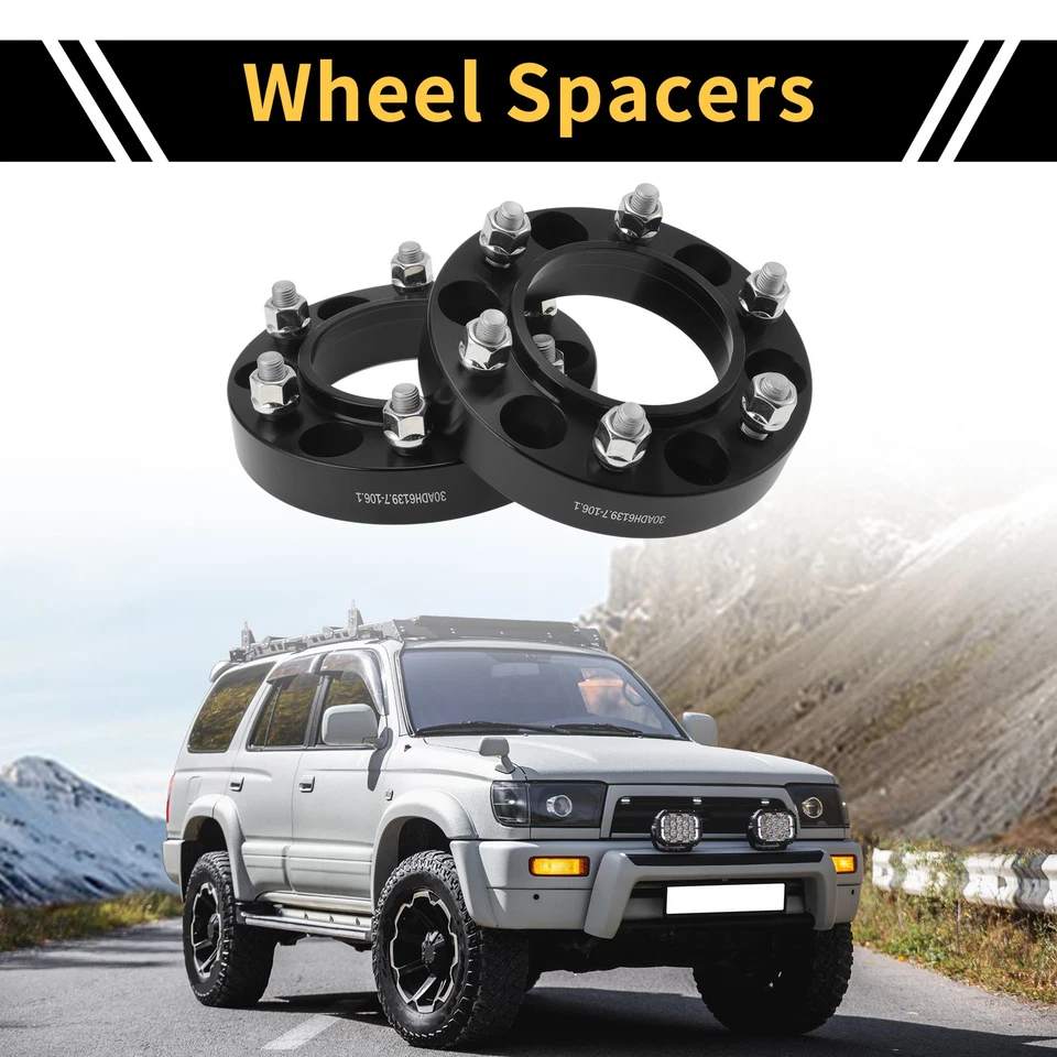 2 Pcs 6x139.7mm Wheel Spacers 106.1mm M12x1.5 for Toyota 4Runner 1989-2023 — 第 2/4 张图片