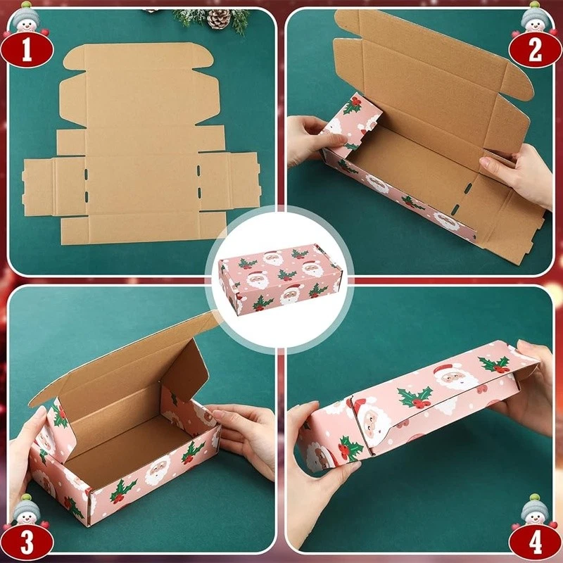 25 Pack Christmas Gift Boxes Corrugated Cardboard Durable Holiday Shipping Boxes - Image 4 of 4