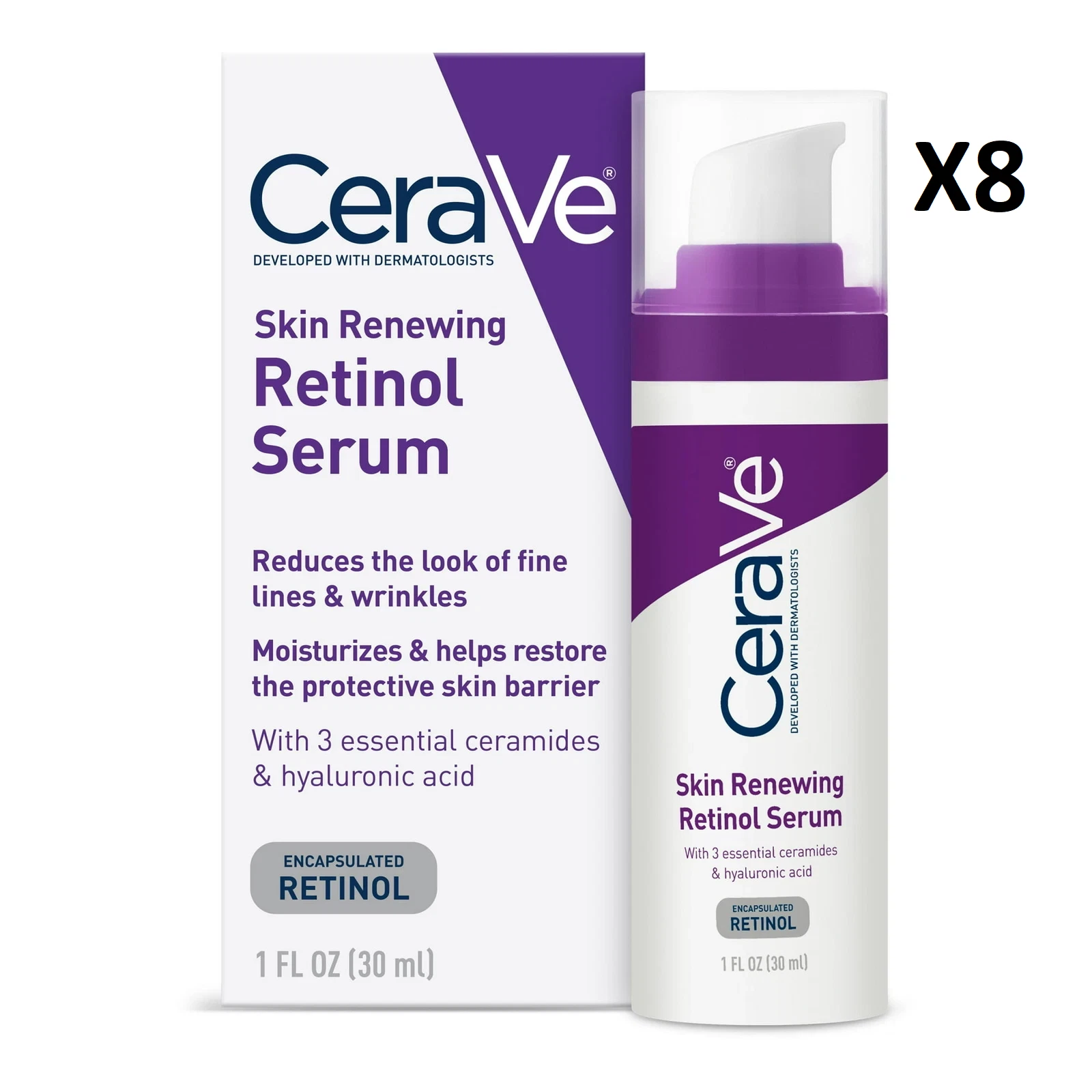 ✅*NEW* CeraVe Anti Aging Retinol Serum 1oz Cream Serum Smoothing Fine Lines x8✅
Opens in a new windo