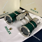 Bid ROLEX Green Silver Trim Lacquer Engraved Opera Binoculars AD VIP Gift — photo 3