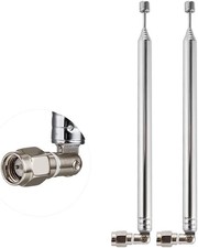 2PCS 8 Sections Telescopic Antenna SMA Male Connector Radio Replacement Anten...