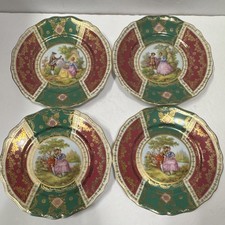 Johann Haviland Bavaria Porcelain Fragonard Romantic Decorative Plate Set of 4