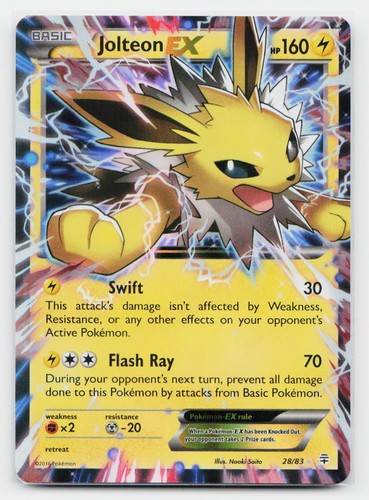 Jolteon EX Ultra Rare Generations 28/83 Pokemon TCG
