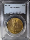 1910-S $20 St Gaudens Gold Double Eagle PCGS MS63 (985)