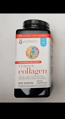 NEW Youtheory Collagen Concentrated Effect Verisol Biotin exp 10/27 345 tab.