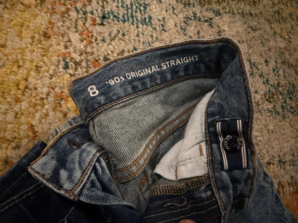 Boys Size 8 Lot Of 5 Old Navy GAP Straight Leg Jeans 90s Original Built In Tough - Image 4 of 4
