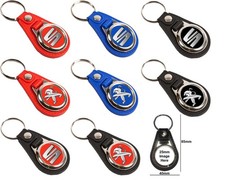Peugeot, Seat, Leather Look Key Fob Key Ring, CHOOSE COLOUR
