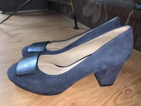 Women Clarks Heels Navy 38 #7BMD