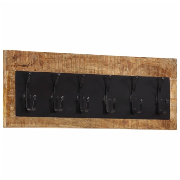Wandgarderobe Mit 6 Haken Garderobe Kleiderablage Massivholz Mango vidaXL-image