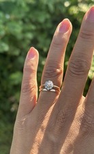 18ct rose Gold Engagement & Wedding Ring (9ct) Size j