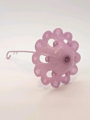 1985 Barbie Dream Glow Pink Parasol Umbrella Accessory Stars Vintage